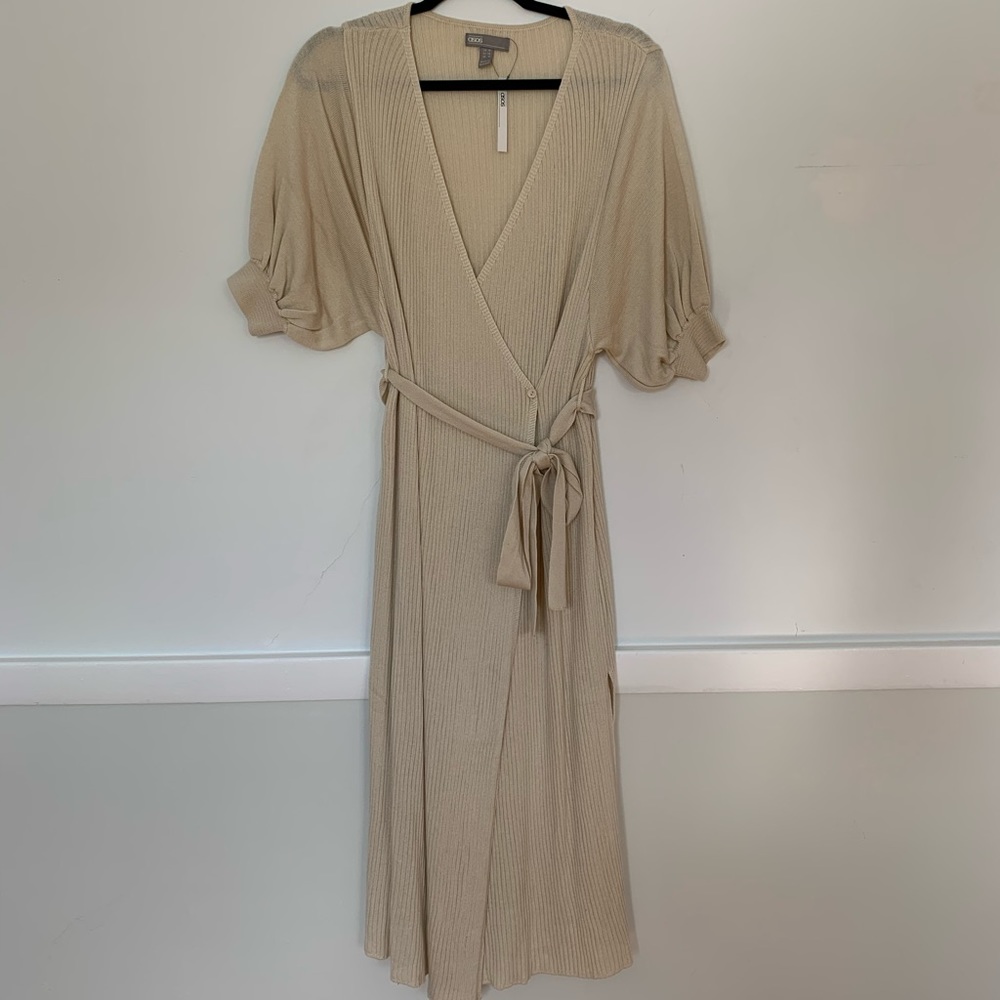 ASOS DESIGN rib knit wrap midi dress